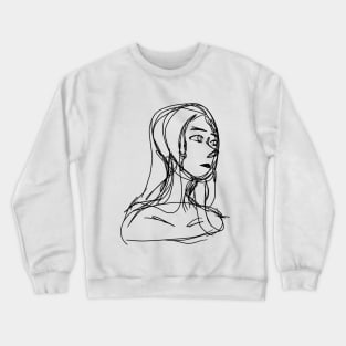 sketchy girl minimalista aesthetic Crewneck Sweatshirt